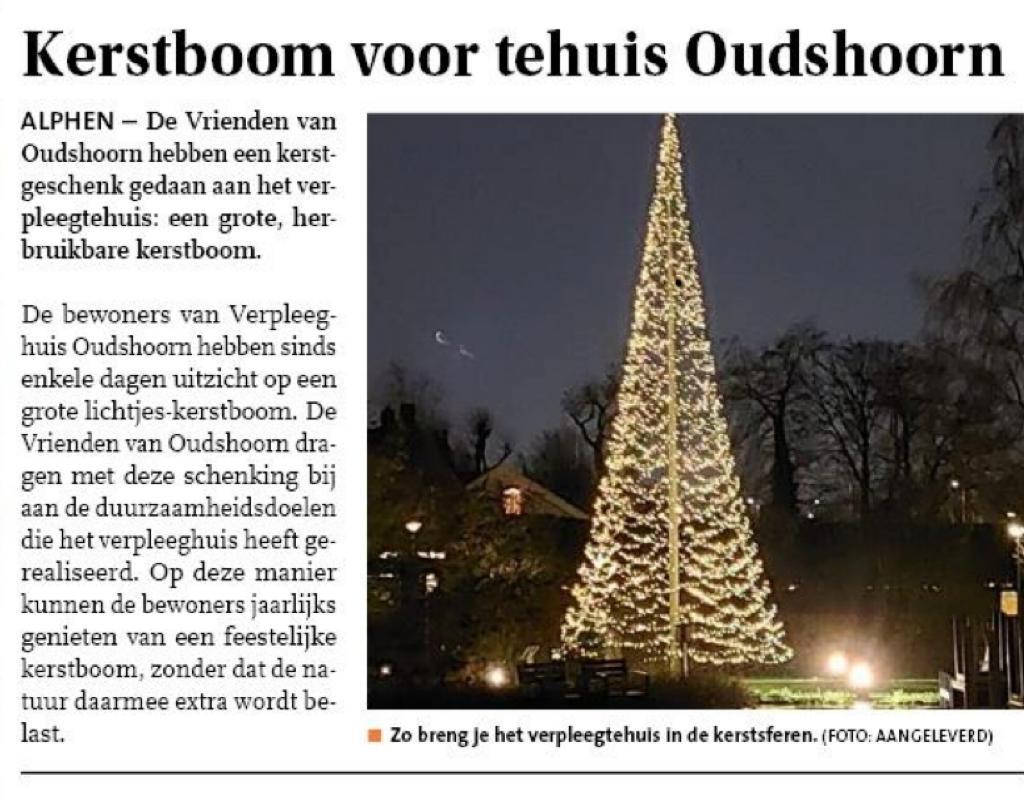 Schenking Kerstboom Oudshoorn